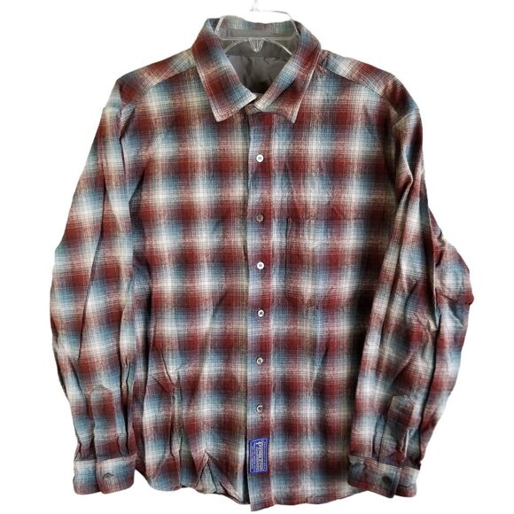 Maison Margiela Pendleton Large Shirt Plaid Check Gray Rust Made Italy Button Up - Picture 2 of 16